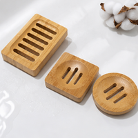 Bamboo Soap Dish Bathroom Moisture-Proof Draining Soap Holder Natural Wooden Soap Tray