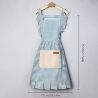 Lace Trim Cotton Linen Kitchen Apron