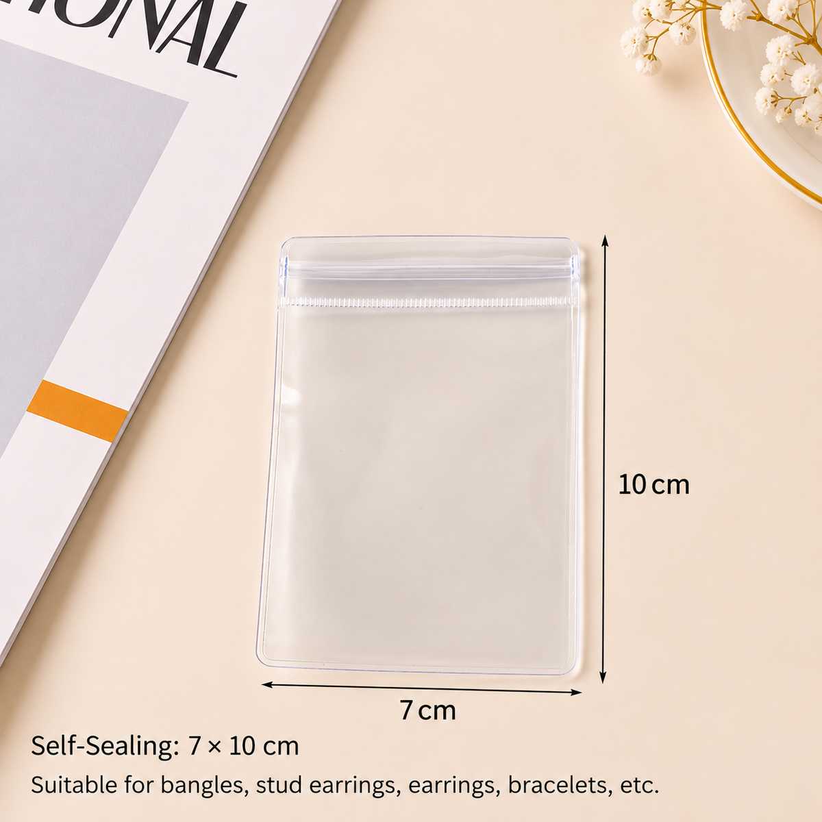 Clear PVC Self Sealing Jewelry Storage Bags