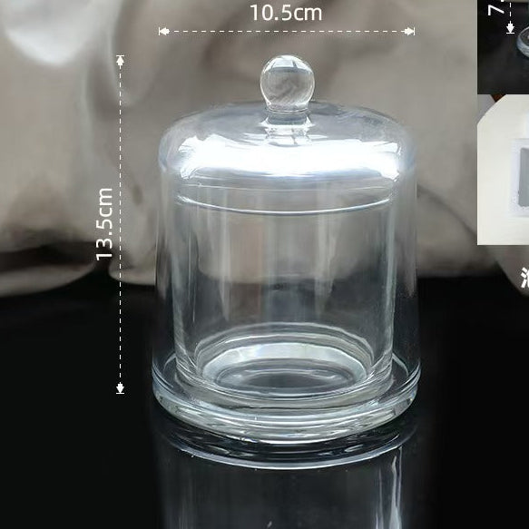 Glass Cloche Cover Candle Display Dome Windproof Cover