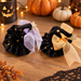 Halloween Witch Hat Hair Scrunchie with Sheer Bow