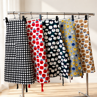 Nordic Cotton Printed Apron, Adult Kitchen Apron with Adjustable Neck Strap