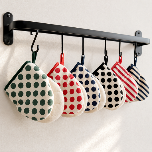 Polka Dot Oven Mitt, Heat Resistant Kitchen Glove
