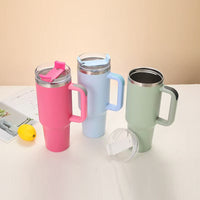 40oz Stainless Steel Insulated Travel Tumbler with Handle – Double Wall Vacuum Portable Mug