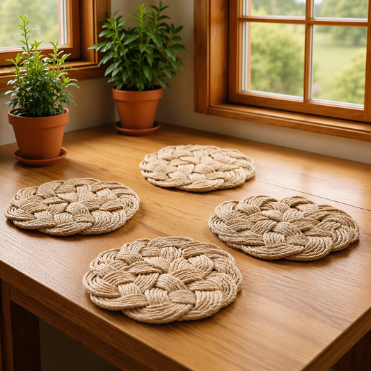 Handwoven Linen Placemat, Durable Home Table Heat-Resistant Mat