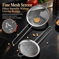Stainless Steel Fine Mesh Strainer Kitchen Sieve with Long Handle