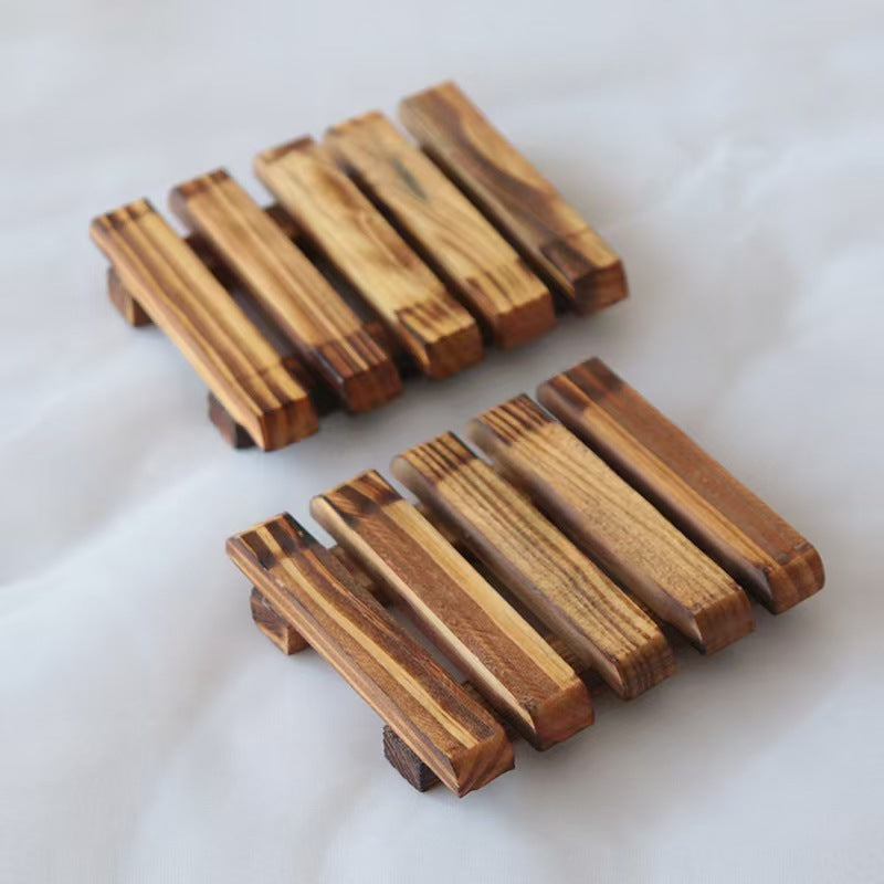 Carbonized Pine Wood Soap Dish Holder