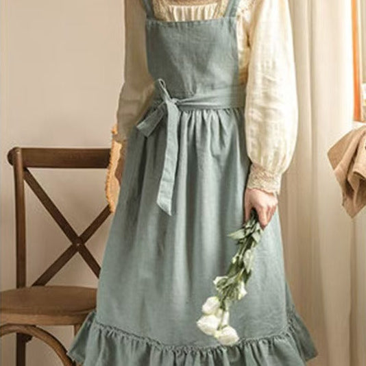 Vintage Ruffle Cotton Apron