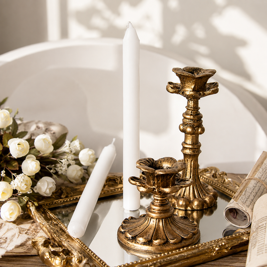 Vintage Gold Candle Holder – French Inspired Wedding & Home Décor
