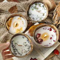 Dried Flower Coconut Bowl Candle