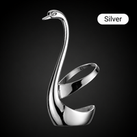 Decorative Swan Cutlery Holder – Zinc Alloy Utensil Stand, Optional 10-Piece Stainless Steel Spoon and Fork Set