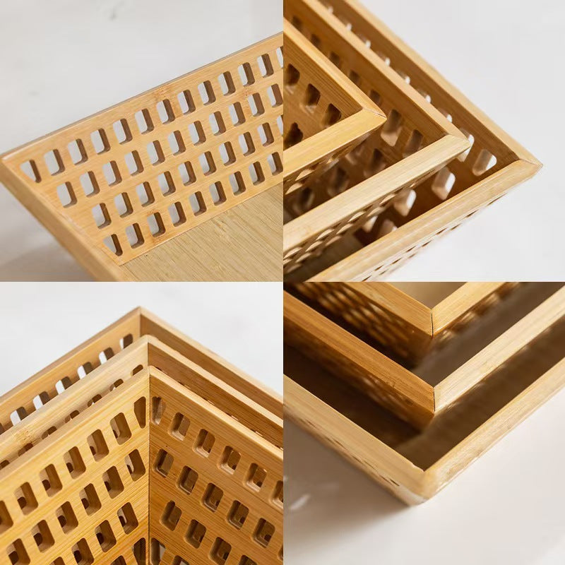 Hollow Bamboo Fruit Basket Storage Tray