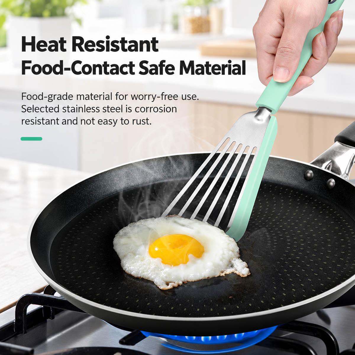 Silicone Fish Spatula Heat Resistant Flexible Slotted Turner Kitchen Cooking Utensil