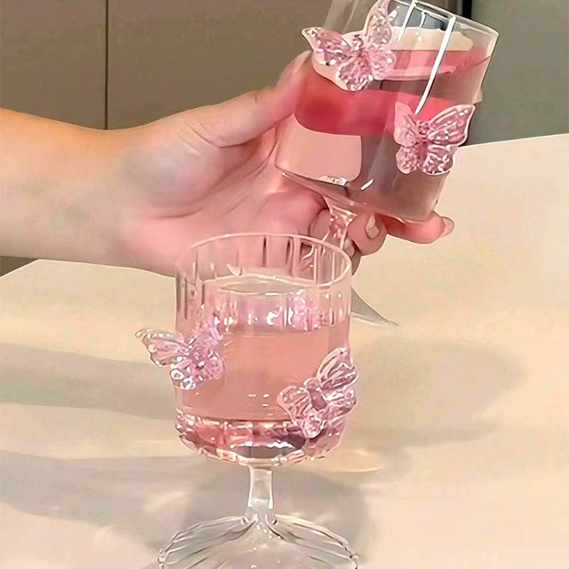 Butterfly Ribbed High Borosilicate Wine Glass