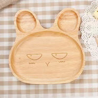 Beech Wood Bunny Shaped Kids Plate