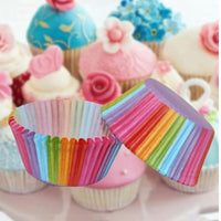 100pcs Rainbow Muffin Cupcake Liners