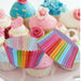 100pcs Rainbow Muffin Cupcake Liners