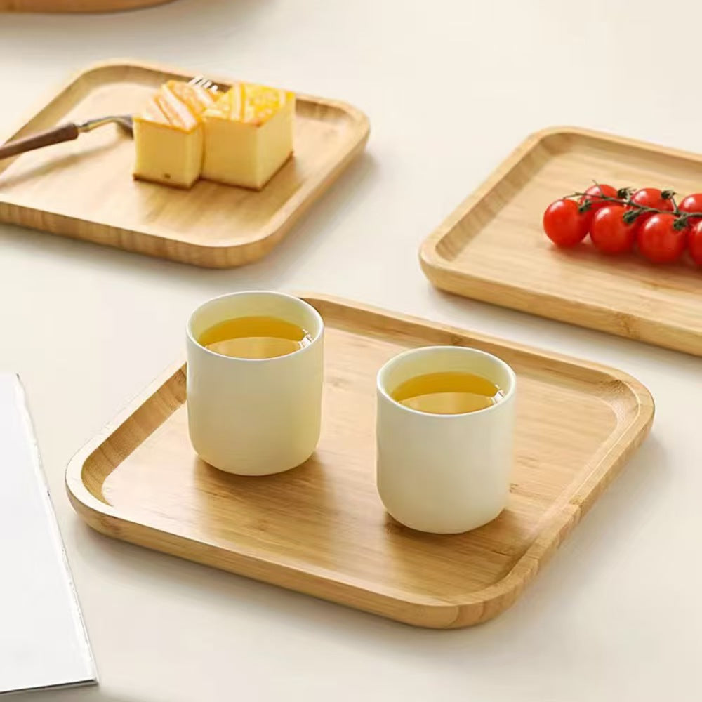 Bamboo Square Serving Tray Tea Snack Plate