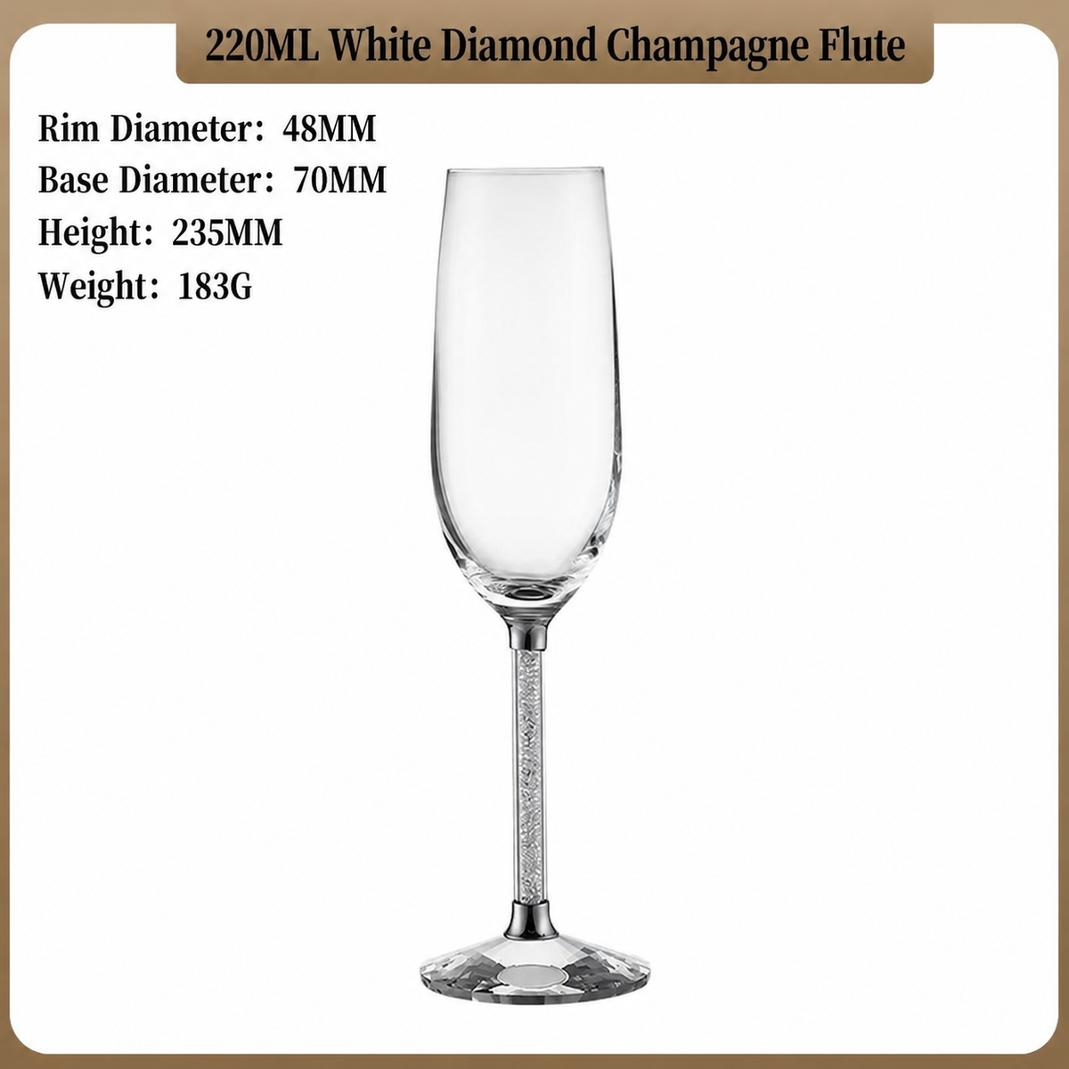 Diamond Stem 220ml Champagne Flute