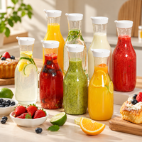Plastic Juice Carafe with Lid, Leak Resistant Cold Water Pitcher