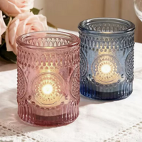 Vintage Sunflower Glass Tealight Candle Holder