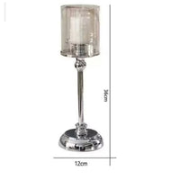 Glass Candleholder Aromatherapy Candle Decor, Alloy Accent