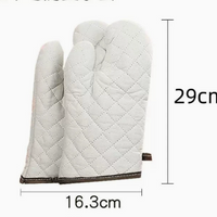 White Microwave Baking Heat Resistant Gloves Kitchen Cooking