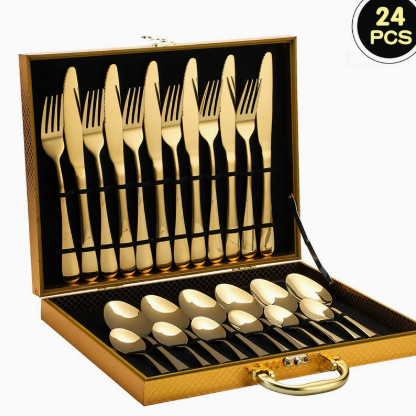 Stainless Steel 24-Piece Flatware Set