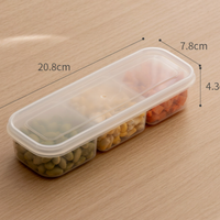 Slim Divided Refrigerator Food Storage Container with Lid