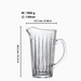 Crystal Style Clear Glass Jug with Handle and Pouring Spout for Juice