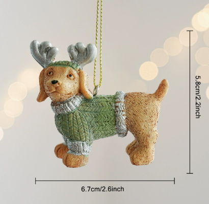 Christmas Dachshund Dog Hanging Ornament