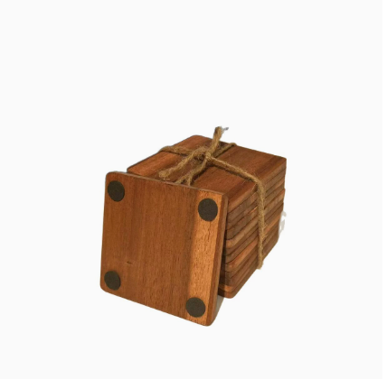 Acacia Wood Coaster Heat Resistant Mug Mat 10×10cm