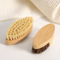 Double Color Oval Vegetable Brush – Wooden Produce Cleaning Scrubber for Fruit