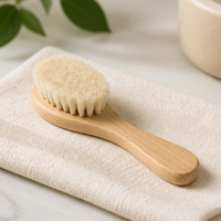 Baby Wool Brush Set Beech Wood Air Cushion Comb Massage Hair Brush Baby Bath Brush Baby Shampoo Brush