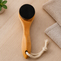 Bamboo Charcoal Facial Cleansing Brush – Long-Handled Beech Wood Face Scrubber with Soft Bristles for Deep Cleansing