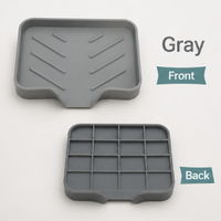 Silicone Sloped Soap Dish Holder – No-Drilling Drainage Storage Tray – Non-Slip Anti-Skid Soap Box