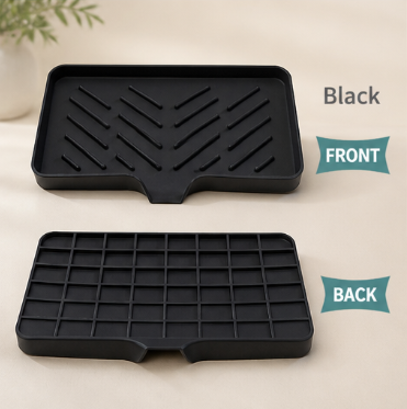 Silicone Sloped Soap Dish Holder – No-Drilling Drainage Storage Tray – Non-Slip Anti-Skid Soap Box