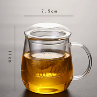 High Borosilicate Glass Tea Cup with Tea Water Separation