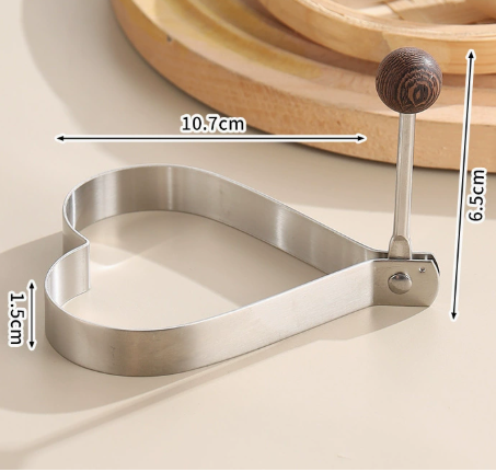 316 Stainless Steel Egg Ring Mold with Wooden Handle
