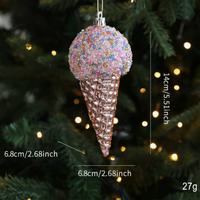 Pink Candy Christmas Tree Ornament Glitter Donut Ice Cream Gift Box Decoration