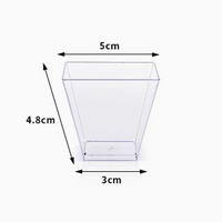 2 oz Disposable Square Plastic Cups