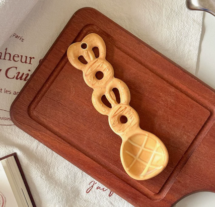 Ceramic Polka Dot Dessert Mixing Spoon Decorative Cream Stirring Spoon