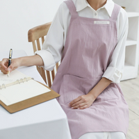 Cotton Linen Apron Kitchen Cooking Baking Household Work Apron
