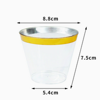 9 oz Silver Foil Plastic Cups, Metallic Disposable Party Cups