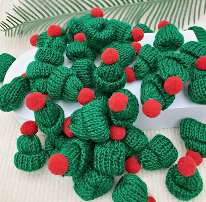 Mini Knitted Christmas Finger Hat Cute Santa Elf Tree Finger Accessories
