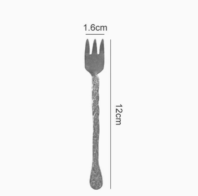 Vintage Silver Stainless Steel Dessert Fork Tree Pattern