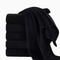 Black Microfiber Towel, Soft Quick Dry Absorbent Cleaning Cloth