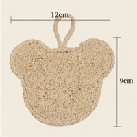 Natural Loofah Bath Scrubber – Cartoon Shower Sponge with Hanging Strap, Exfoliating Body Wash Pad for Adults & Kids