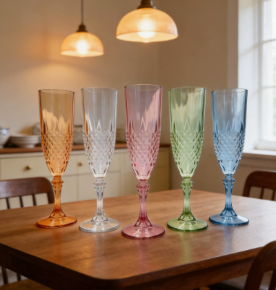 Vintage Crystal Style Champagne Flute Glass