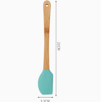 Mini Silicone Baking Spatula with Wooden Handle